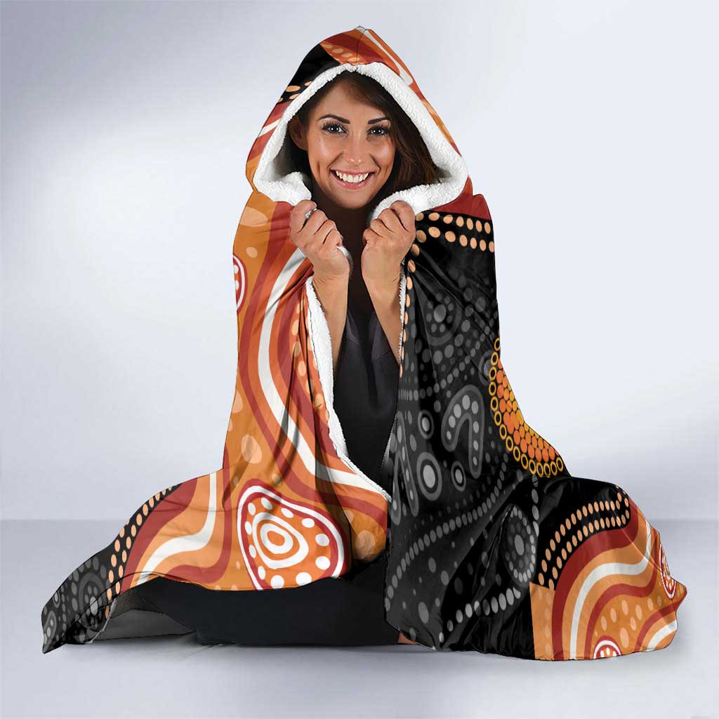 Personalised Australia Frilled Lizard Hooded Blanket Aboriginal Art