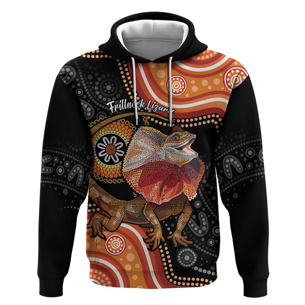 Personalised Australia Frilled Lizard Hoodie Aboriginal Art