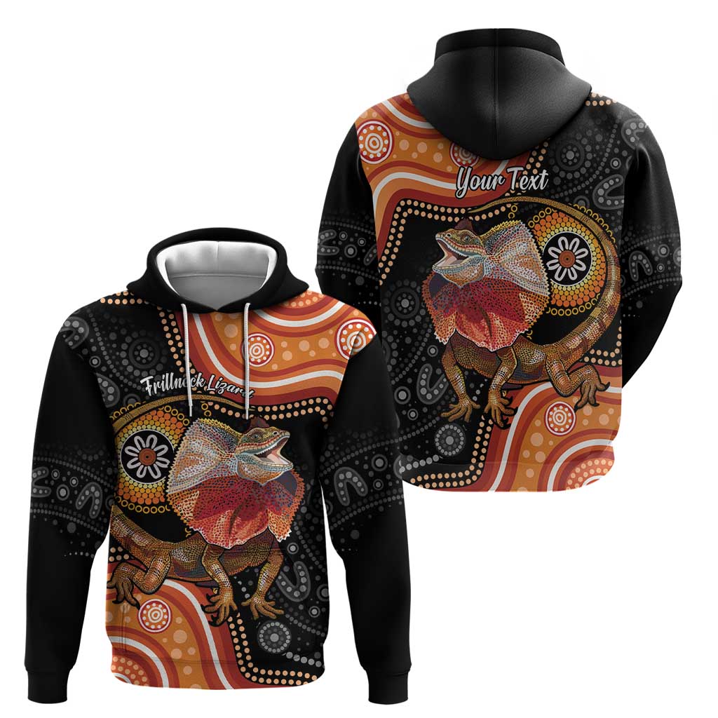 Personalised Australia Frilled Lizard Hoodie Aboriginal Art