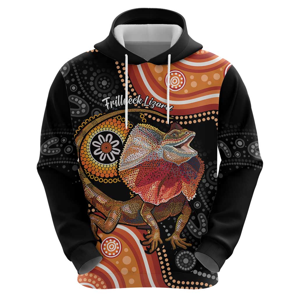 Personalised Australia Frilled Lizard Hoodie Aboriginal Art
