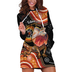 Personalised Australia Frilled Lizard Hoodie Dress Aboriginal Art