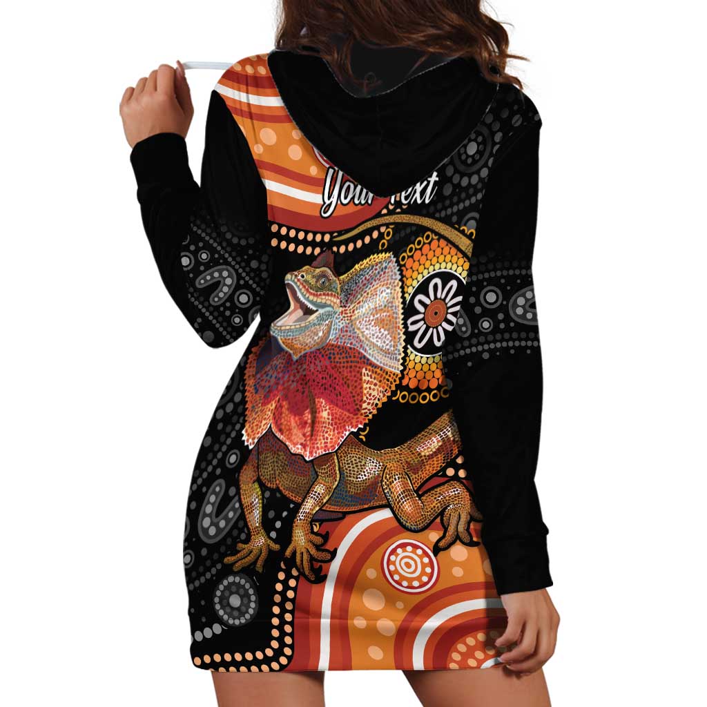 Personalised Australia Frilled Lizard Hoodie Dress Aboriginal Art