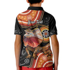 Personalised Australia Frilled Lizard Kid Polo Shirt Aboriginal Art