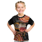 Personalised Australia Frilled Lizard Kid T Shirt Aboriginal Art