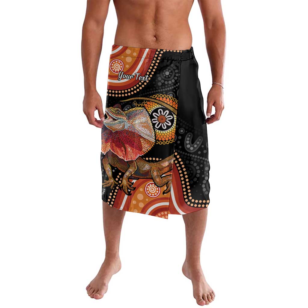 Personalised Australia Frilled Lizard Lavalava Aboriginal Art