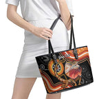 Personalised Australia Frilled Lizard Leather Tote Bag Aboriginal Art
