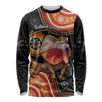 Personalised Australia Frilled Lizard Long Sleeve Shirt Aboriginal Art