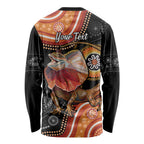 Personalised Australia Frilled Lizard Long Sleeve Shirt Aboriginal Art