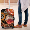 Personalised Australia Frilled Lizard Luggage Cover Aboriginal Art