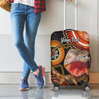 Personalised Australia Frilled Lizard Luggage Cover Aboriginal Art
