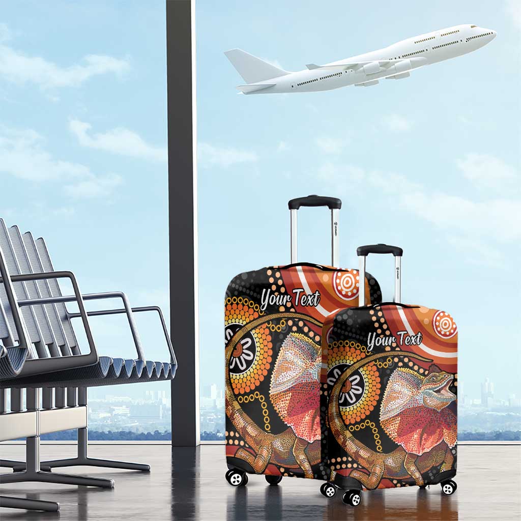 Personalised Australia Frilled Lizard Luggage Cover Aboriginal Art