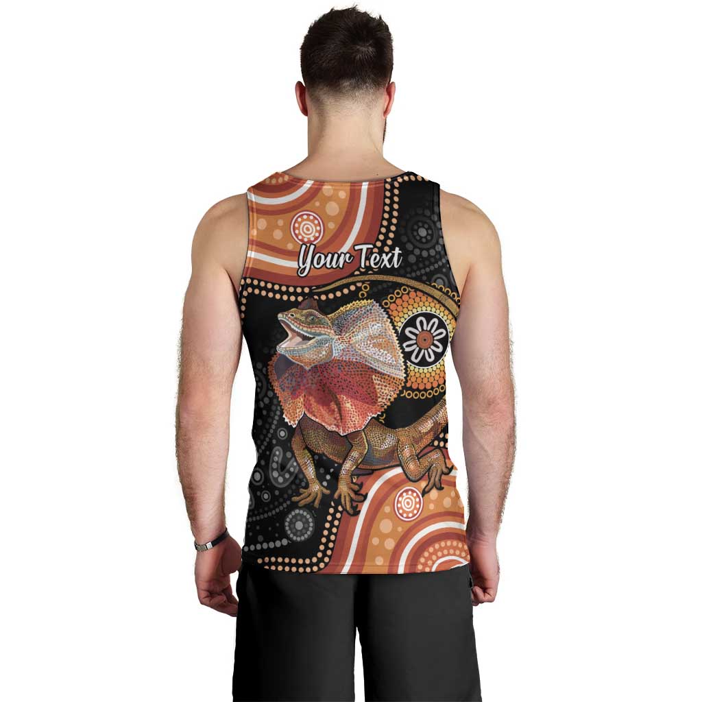 Personalised Australia Frilled Lizard Men Tank Top Aboriginal Art