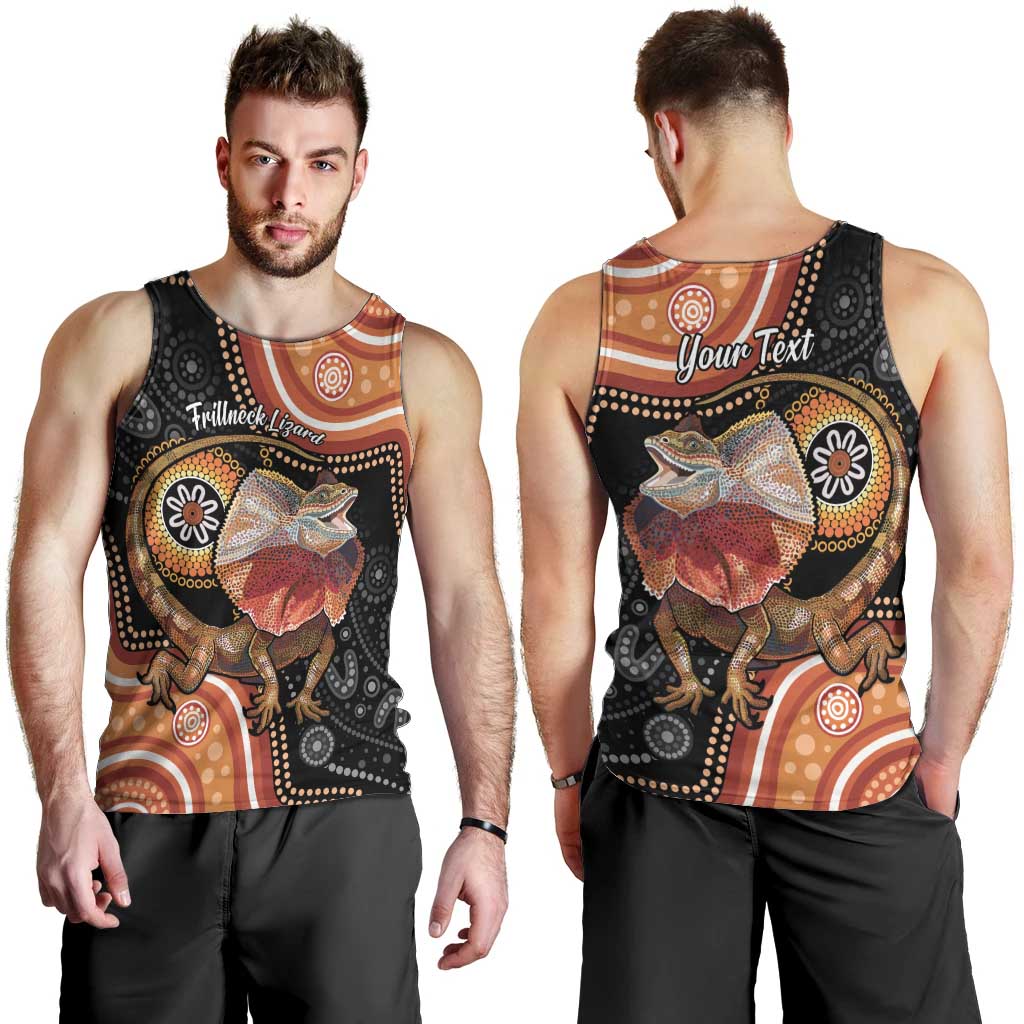 Personalised Australia Frilled Lizard Men Tank Top Aboriginal Art