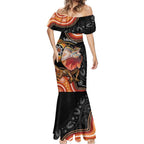Personalised Australia Frilled Lizard Mermaid Dress Aboriginal Art