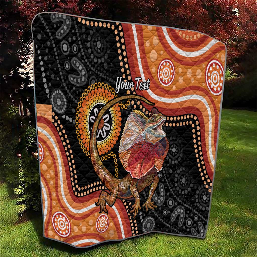 Personalised Australia Frilled Lizard Quilt Aboriginal Art
