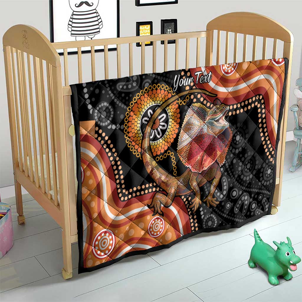 Personalised Australia Frilled Lizard Quilt Aboriginal Art