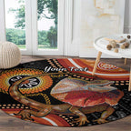 Personalised Australia Frilled Lizard Round Carpet Aboriginal Art