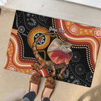 Personalised Australia Frilled Lizard Rubber Doormat Aboriginal Art