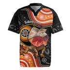 Personalised Australia Frilled Lizard Rugby Jersey Aboriginal Art