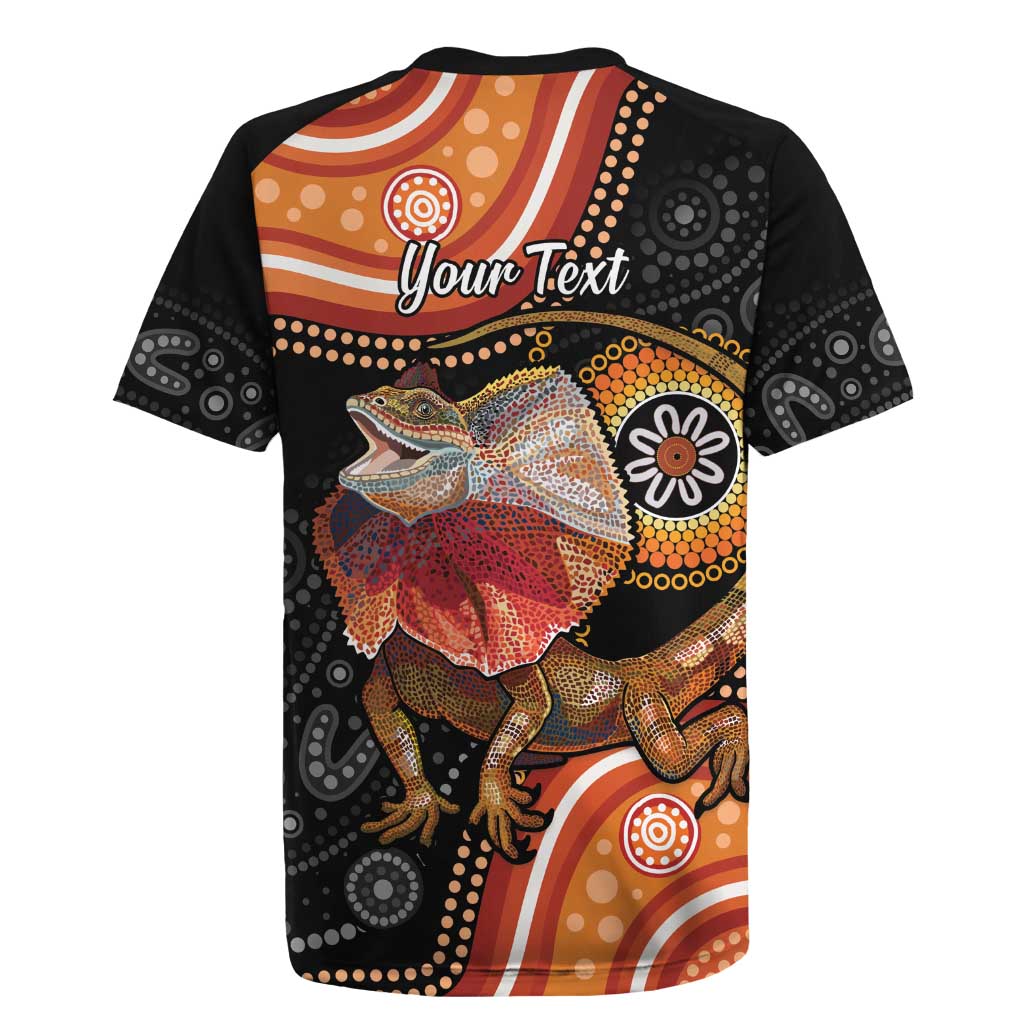 Personalised Australia Frilled Lizard Rugby Jersey Aboriginal Art