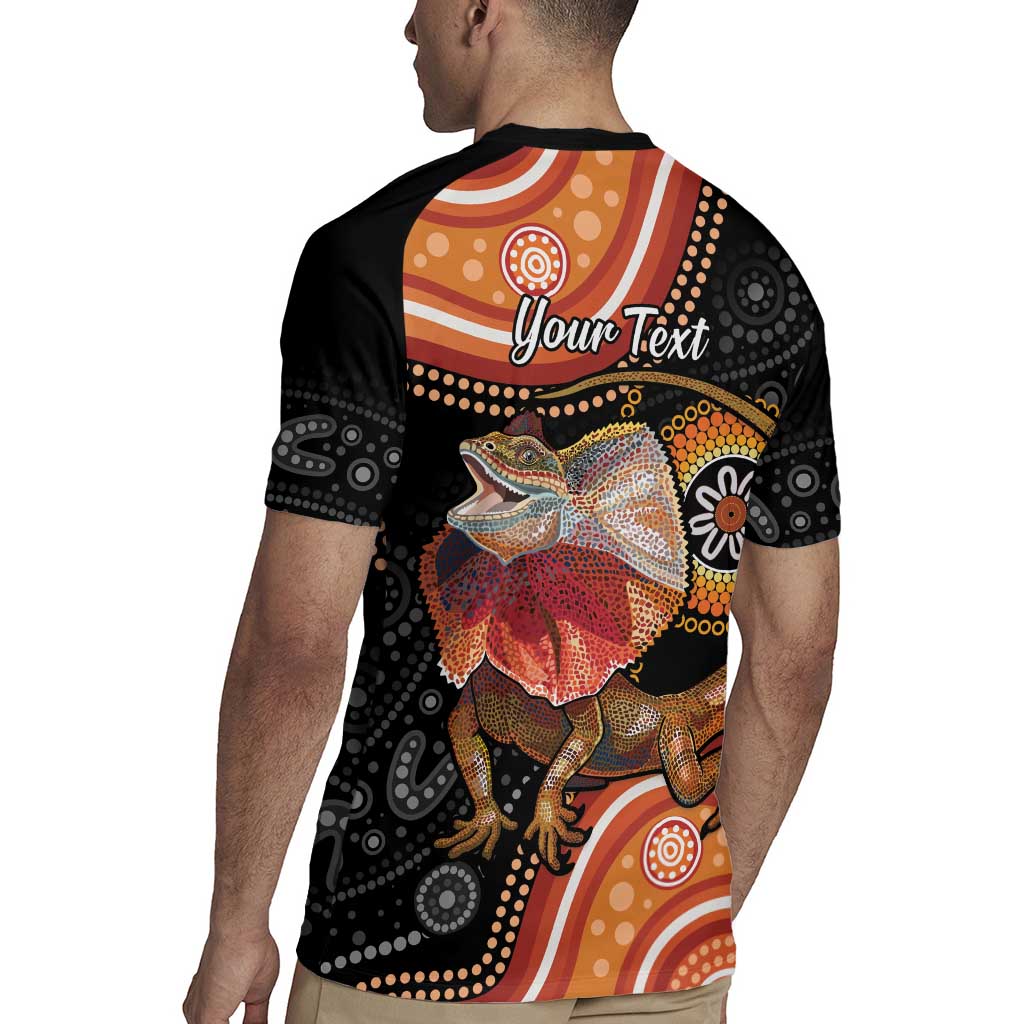 Personalised Australia Frilled Lizard Rugby Jersey Aboriginal Art