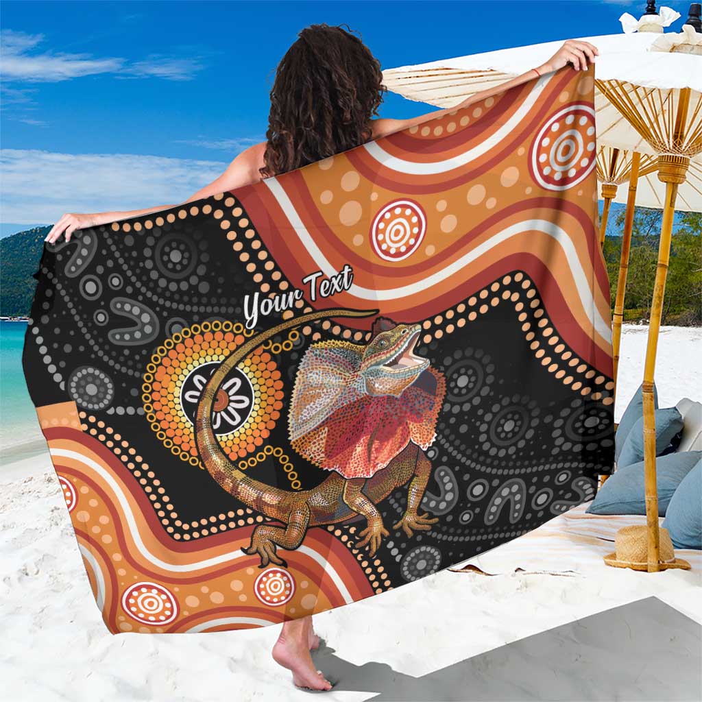 Personalised Australia Frilled Lizard Sarong Aboriginal Art