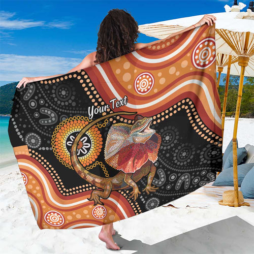 Personalised Australia Frilled Lizard Sarong Aboriginal Art