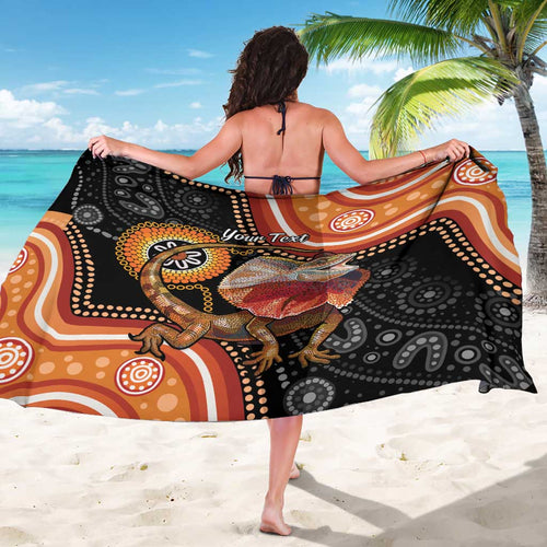 Personalised Australia Frilled Lizard Sarong Aboriginal Art
