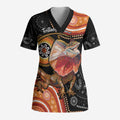 Personalised Australia Frilled Lizard Scrub Top Aboriginal Art - Aussie Hoodie