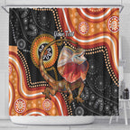 Personalised Australia Frilled Lizard Shower Curtain Aboriginal Art