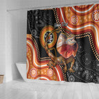 Personalised Australia Frilled Lizard Shower Curtain Aboriginal Art