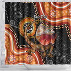 Personalised Australia Frilled Lizard Shower Curtain Aboriginal Art