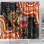 Personalised Australia Frilled Lizard Shower Curtain Aboriginal Art