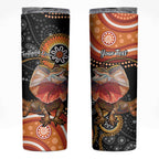 Personalised Australia Frilled Lizard Skinny Tumbler Aboriginal Art