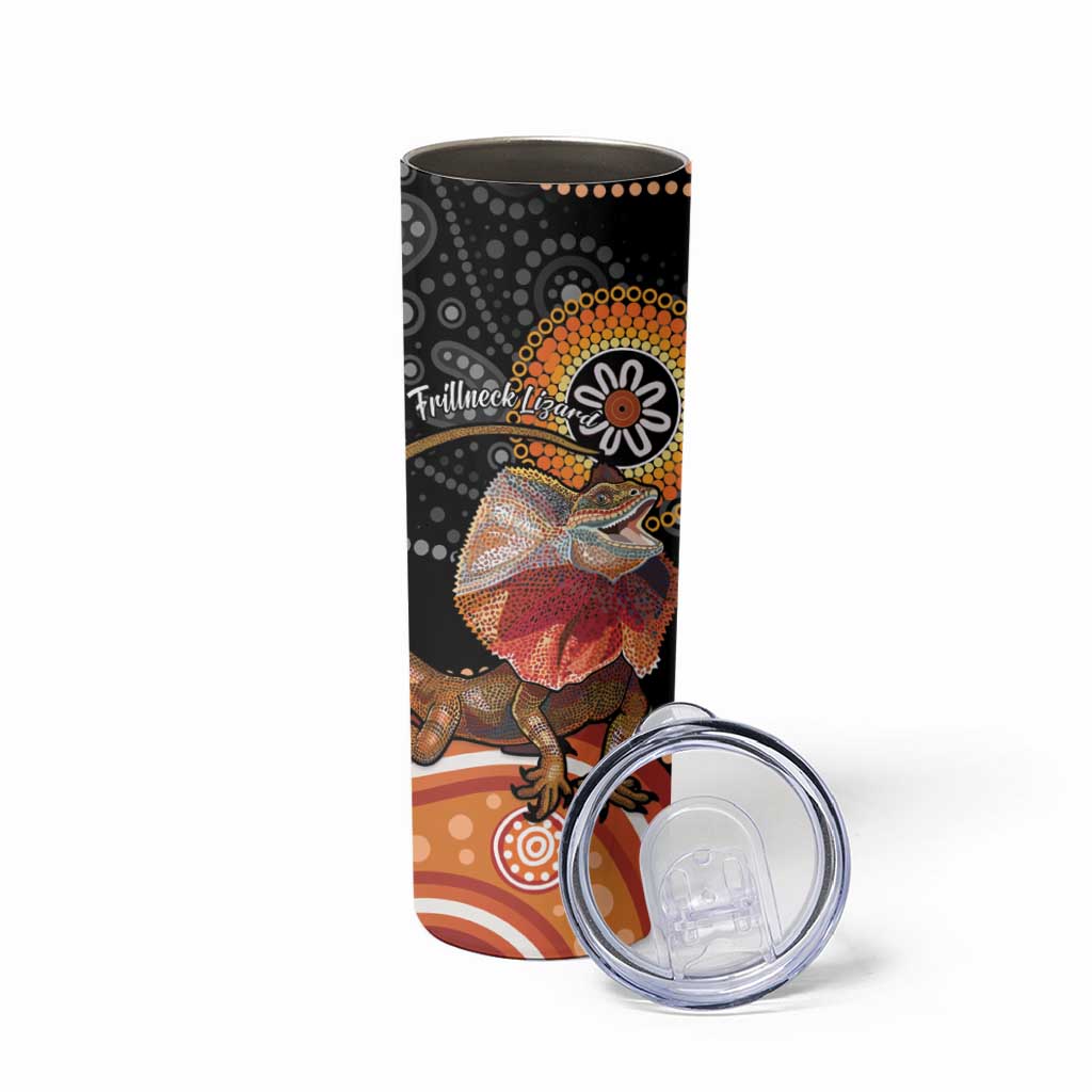 Personalised Australia Frilled Lizard Skinny Tumbler Aboriginal Art