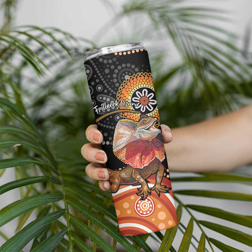 Personalised Australia Frilled Lizard Skinny Tumbler Aboriginal Art