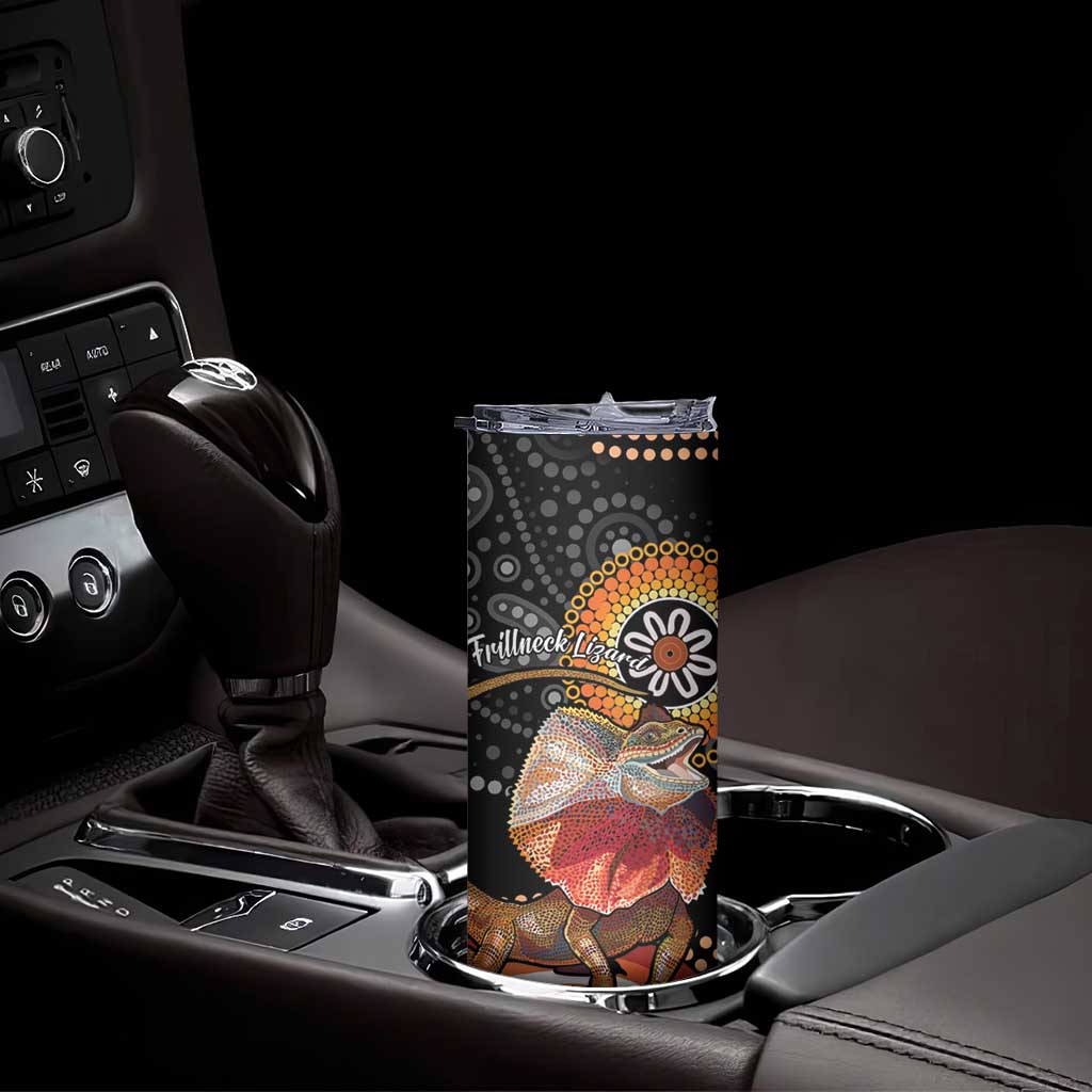 Personalised Australia Frilled Lizard Skinny Tumbler Aboriginal Art