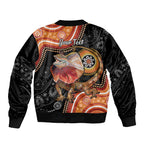Personalised Australia Frilled Lizard Sleeve Zip Bomber Jacket Aboriginal Art