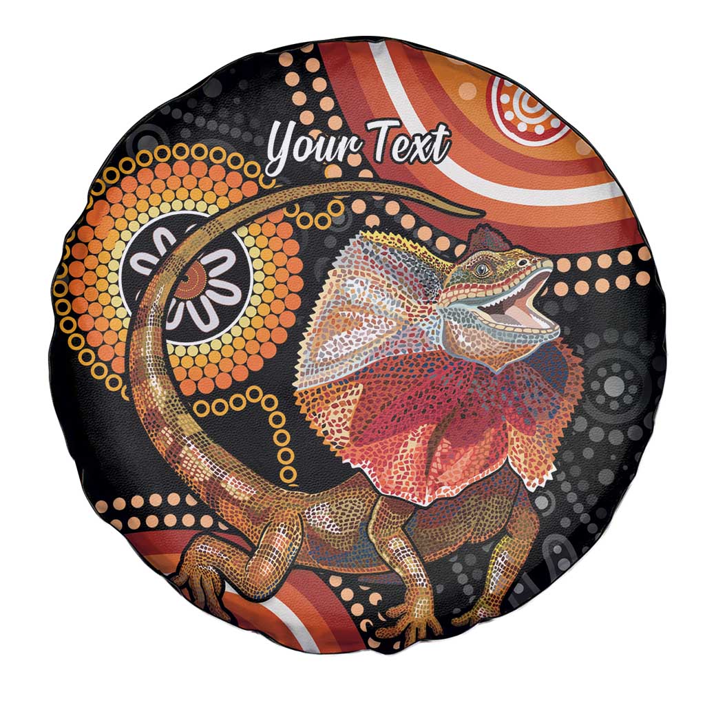 Personalised Australia Frilled Lizard Spare Tire Cover Aboriginal Art
