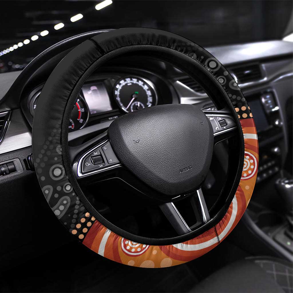 Australia Frilled Lizard Steering Wheel Cover Aboriginal Art