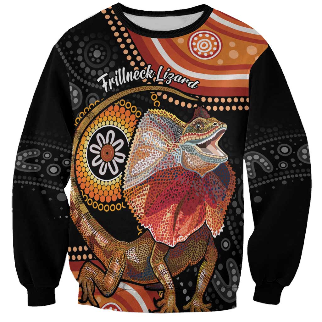 Personalised Australia Frilled Lizard Sweatshirt Aboriginal Art