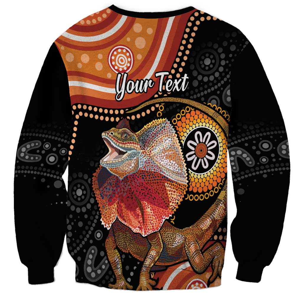 Personalised Australia Frilled Lizard Sweatshirt Aboriginal Art