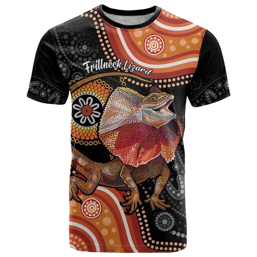 Personalised Australia Frilled Lizard T Shirt Aboriginal Art