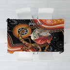 Personalised Australia Frilled Lizard Tablecloth Aboriginal Art