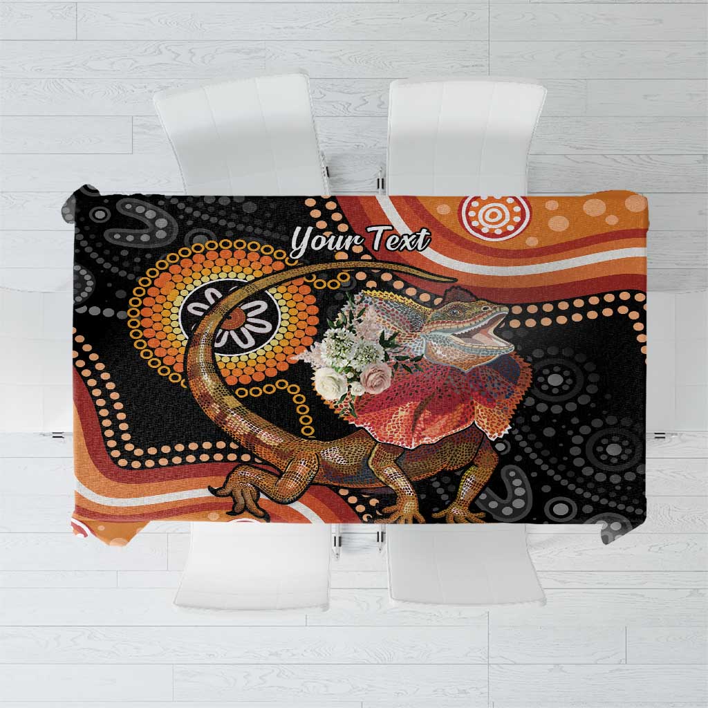 Personalised Australia Frilled Lizard Tablecloth Aboriginal Art