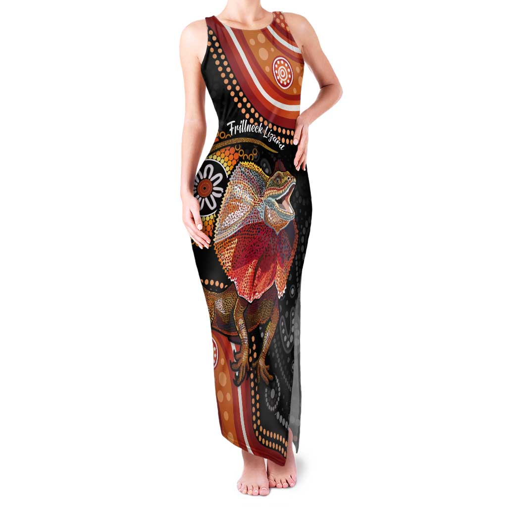 Personalised Australia Frilled Lizard Tank Maxi Dress Aboriginal Art