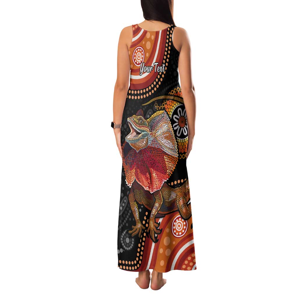 Personalised Australia Frilled Lizard Tank Maxi Dress Aboriginal Art