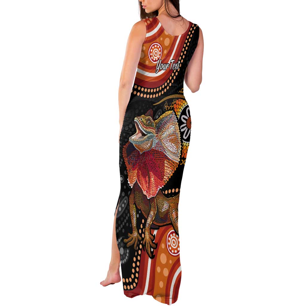 Personalised Australia Frilled Lizard Tank Maxi Dress Aboriginal Art