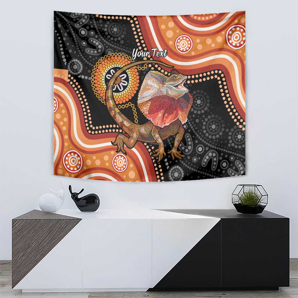 Personalised Australia Frilled Lizard Tapestry Aboriginal Art
