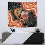 Personalised Australia Frilled Lizard Tapestry Aboriginal Art